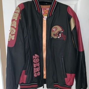 49ers vintage leather jacket
